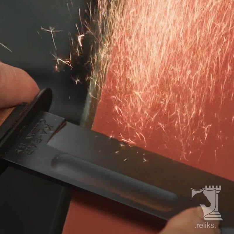 1095 Cro-Van Ka-Bar Knife Being Factory Sharpened