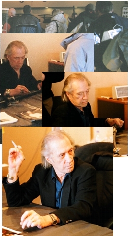 David Carradine signing autographes for our customers and his fans