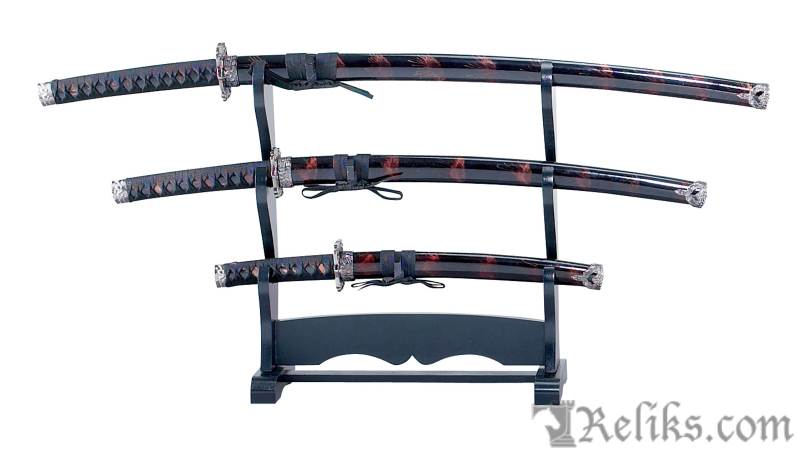 Burgundy Katana Set
