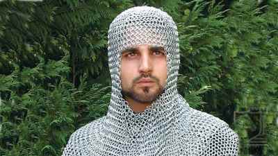 Butted Steel Chainmail Coif