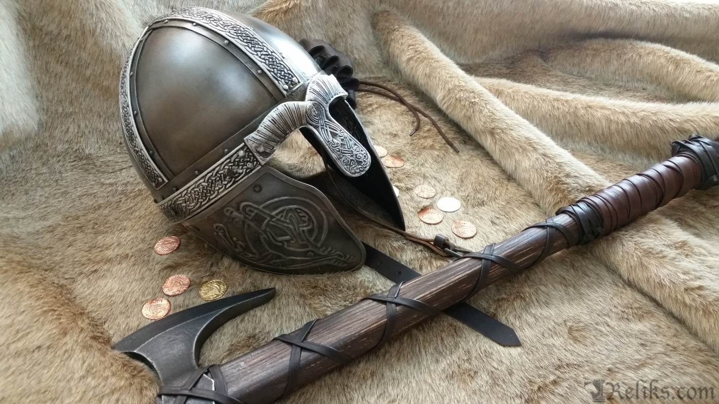 Viking Helm On Fur