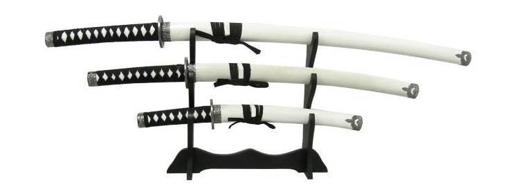 White Katana Sword Set 
