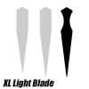 The XL Light blades feature the same geometry as those of the XL but incorporate deeply cut grooves (bo-hi) to reduce the weight of the blade while retaining most of it’s strength and cutting ability.