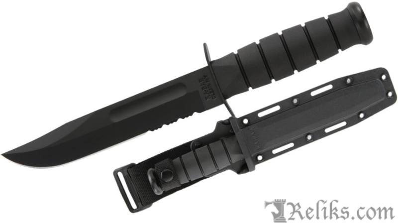Serrated Black Knife - Hard Sheath