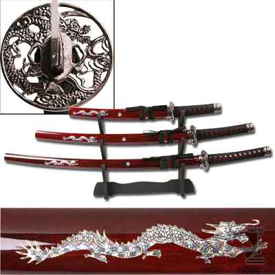 Burgundy Dragon Samurai Set