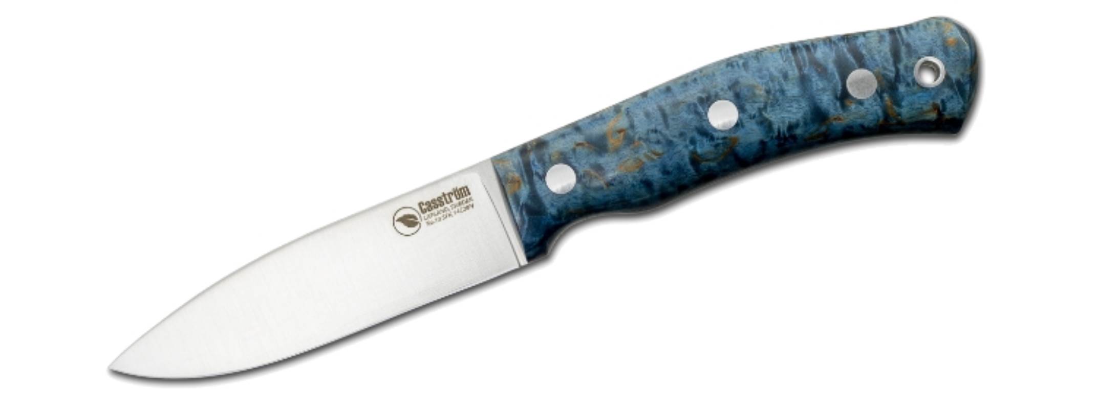 No. 10 Blue Stabilised Curly Birch Knife - Fixed Hunting Knives at