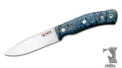 No. 10 Blue Stabilised Curly Birch Knife