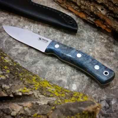 No. 10 Blue Stabilised Curly Birch Knife