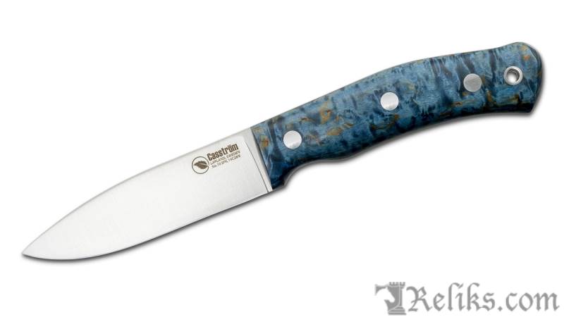 No. 10 Blue Stabilised Curly Birch Knife