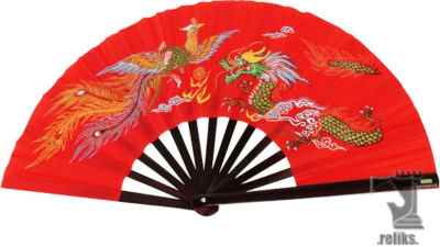 Red Dragon And Phoenix Fan