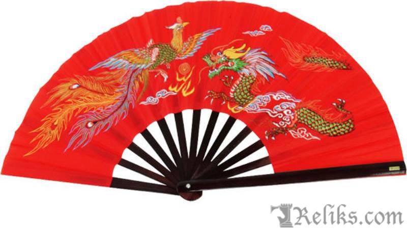 Red Dragon And Phoenix Fan