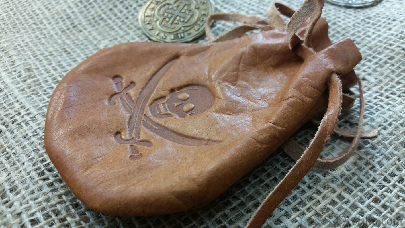 leather pirate coinpurse