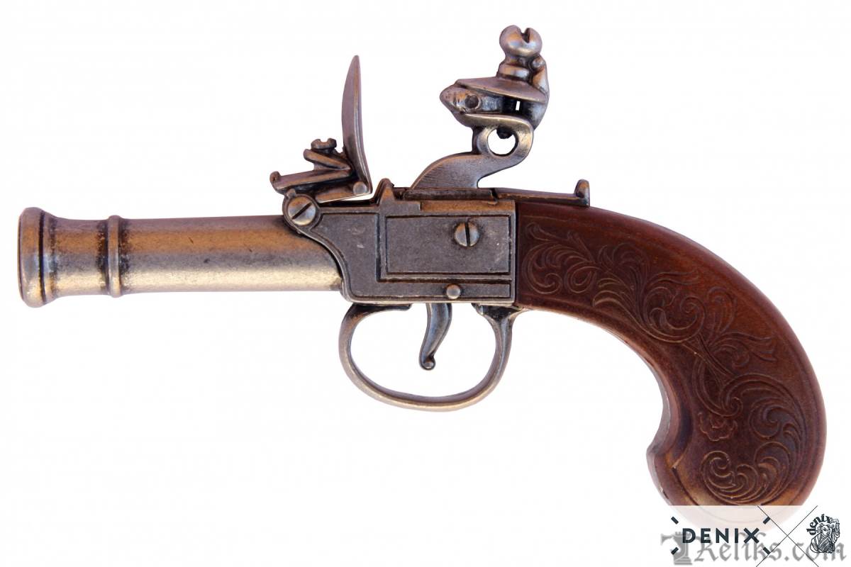 English Flintlock Pocket Pistol