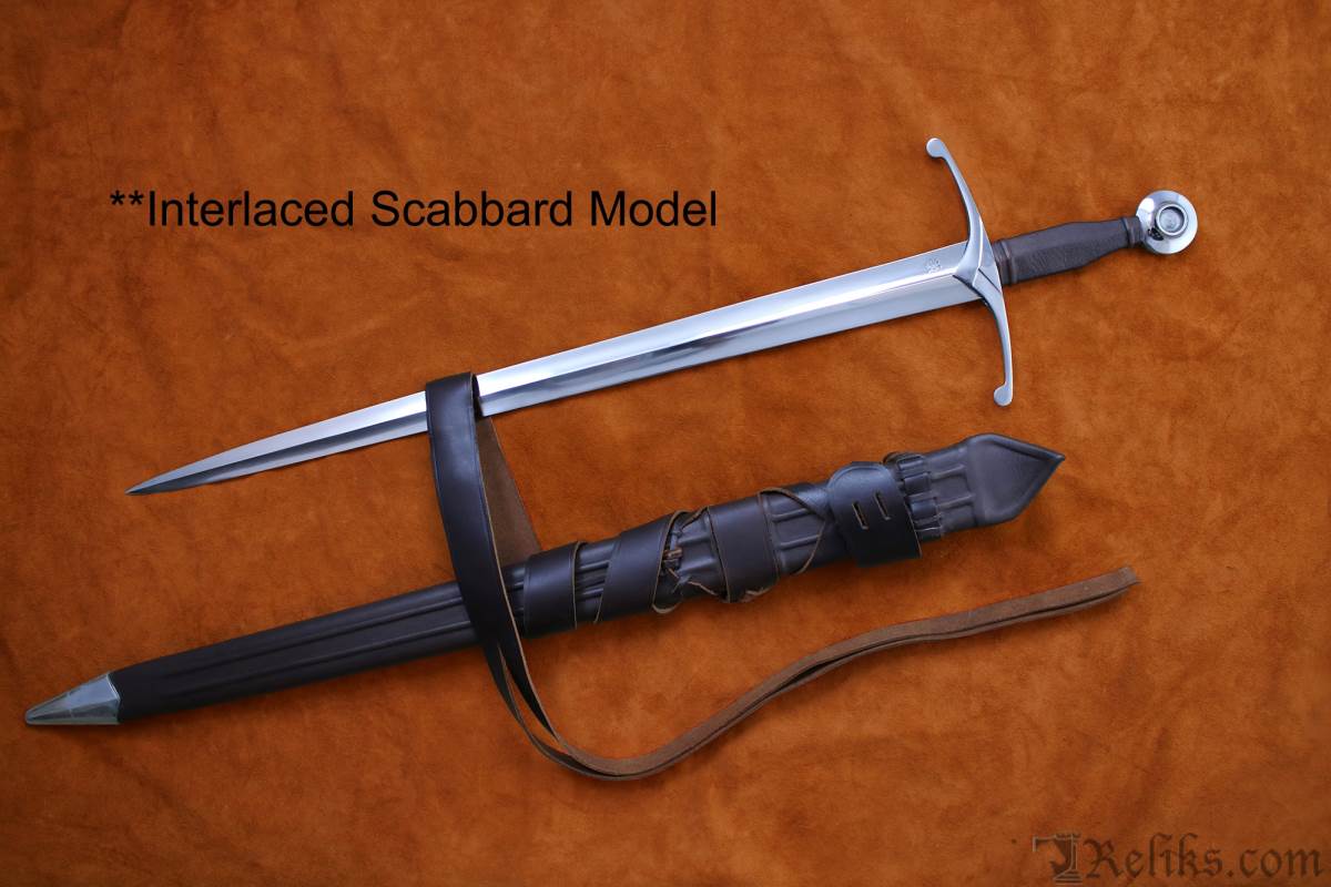 squire sword with interlaced scabbard