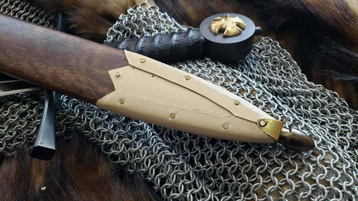 crusader sword leather scabbard