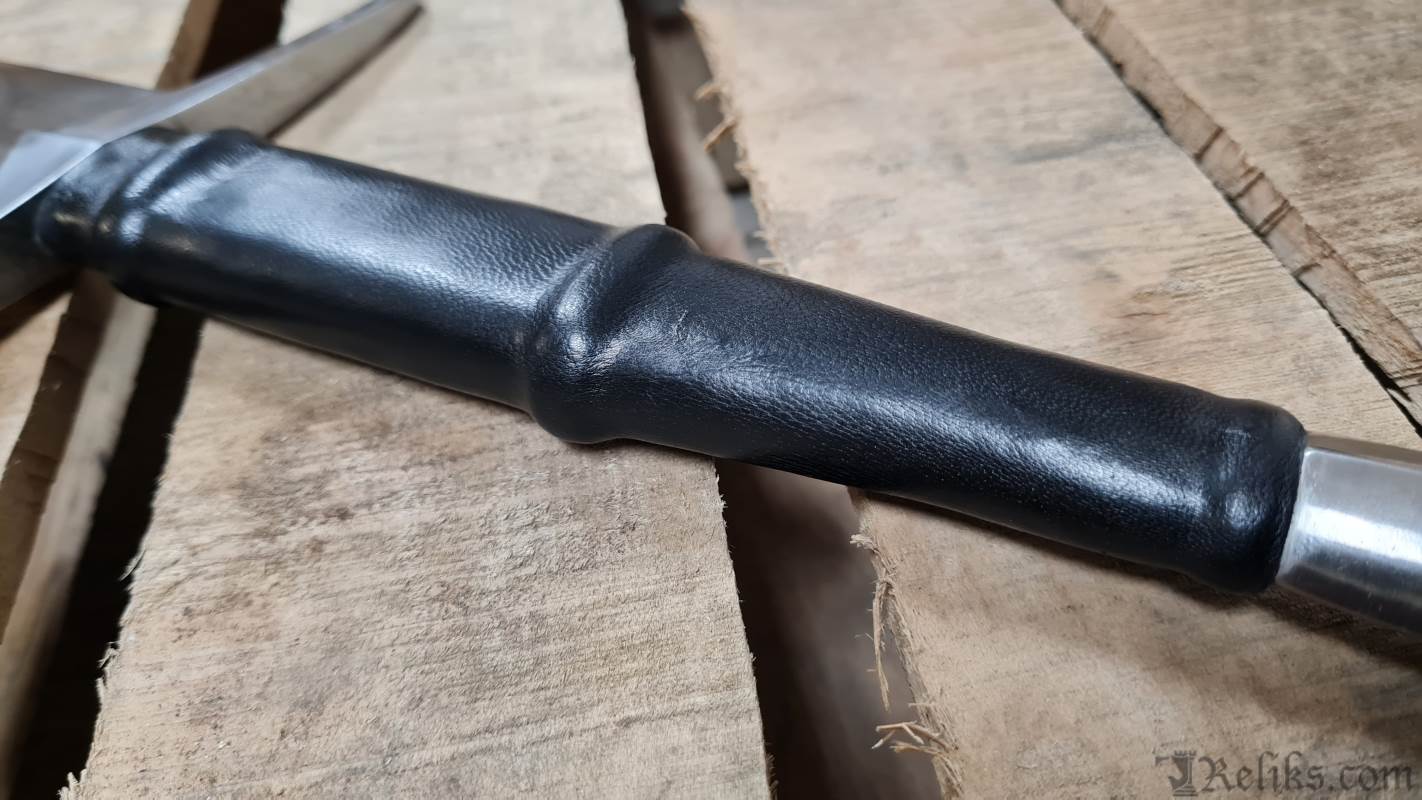 leather covered wood handle