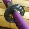 purple samurai sword tsuba