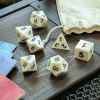 white bone polyhedral dice set