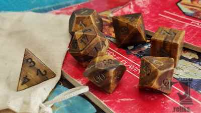 Natural Bone Polyhedral Dice Set (7 Piece)