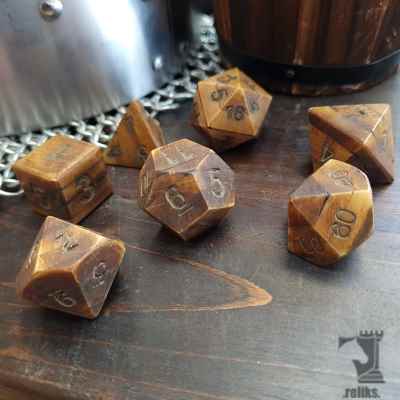 Natural Bone Polyhedral Dice Set (7 Piece)