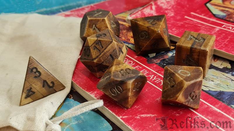 Natural Bone Polyhedral Dice Set (7 Piece)