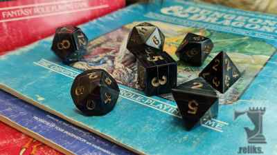 Black Horn Polyhedral Dice Set (7 Piece)