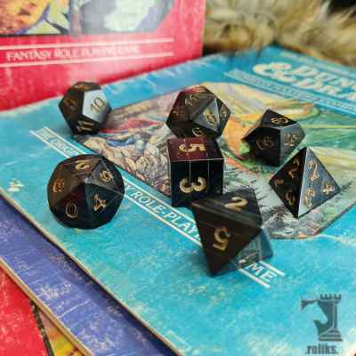 Black Horn Polyhedral Dice Set (7 Piece)