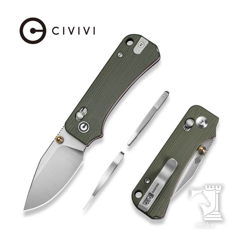 Baby Banter 2 - TG Thumb Stud & Crossbar Lock Knife Green G10 Handle