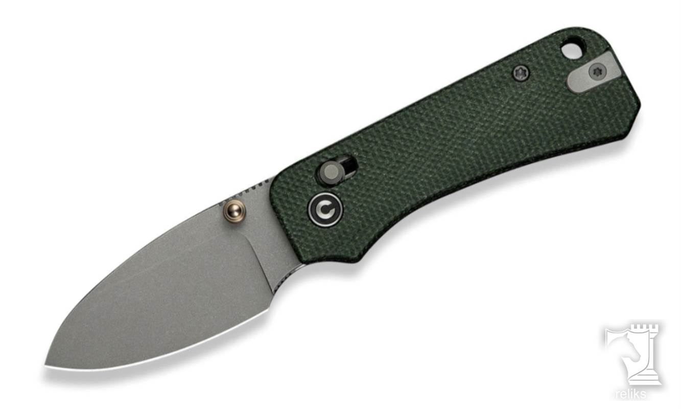 Baby Banter 2 Thumb Stud & Crossbar Lock Knife Green Micarta Handle