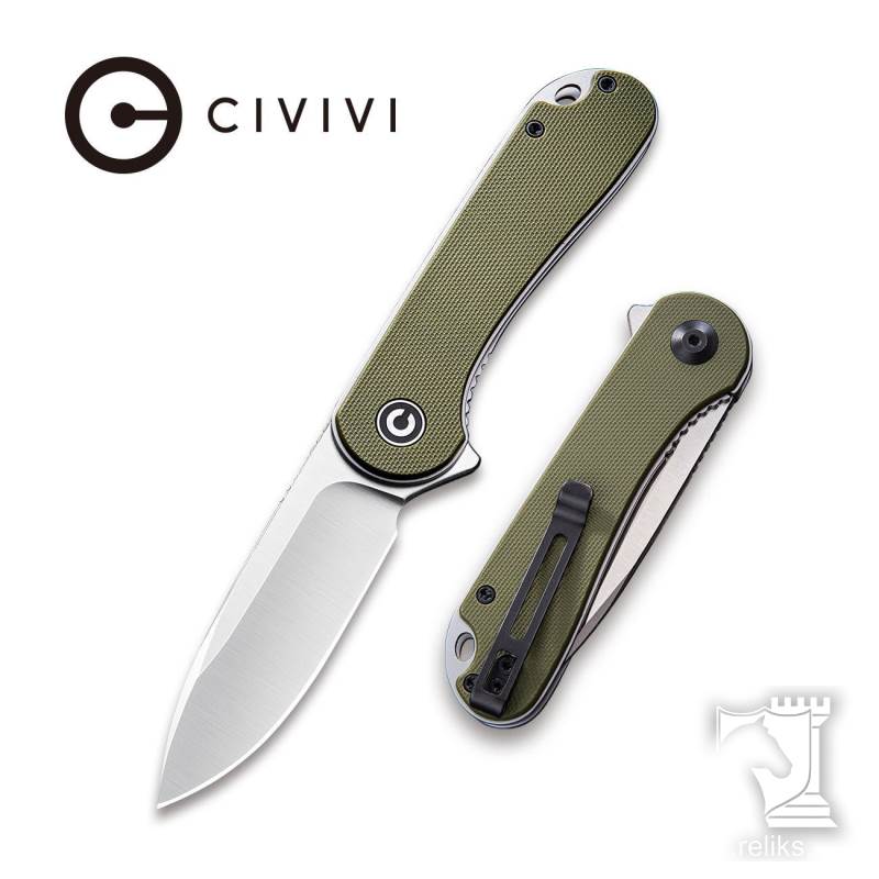 Elementum Flipper Knife Green G10 Handle