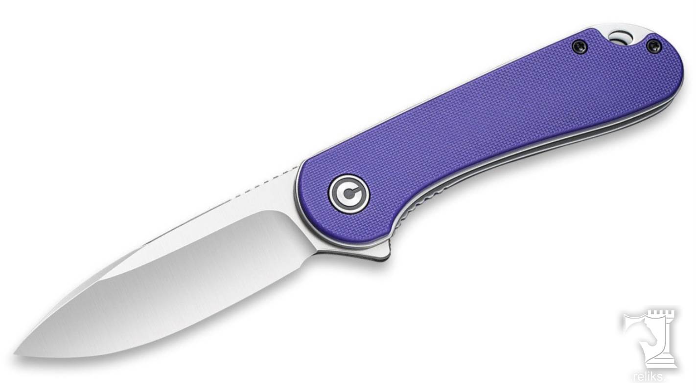 Elementum Flipper Knife Purple G10 Handle 