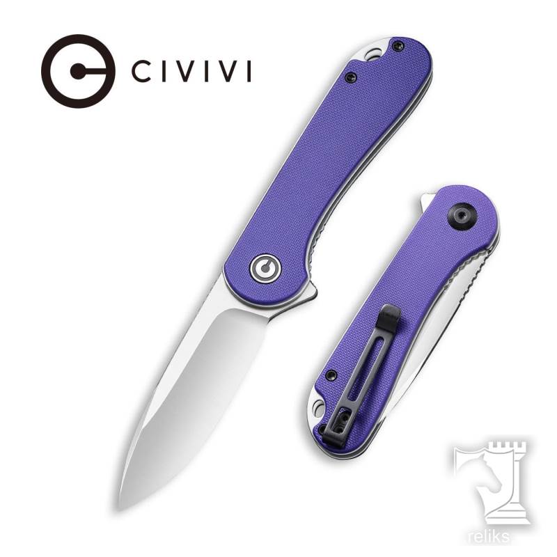 Elementum Flipper Knife Purple G10 Handle 