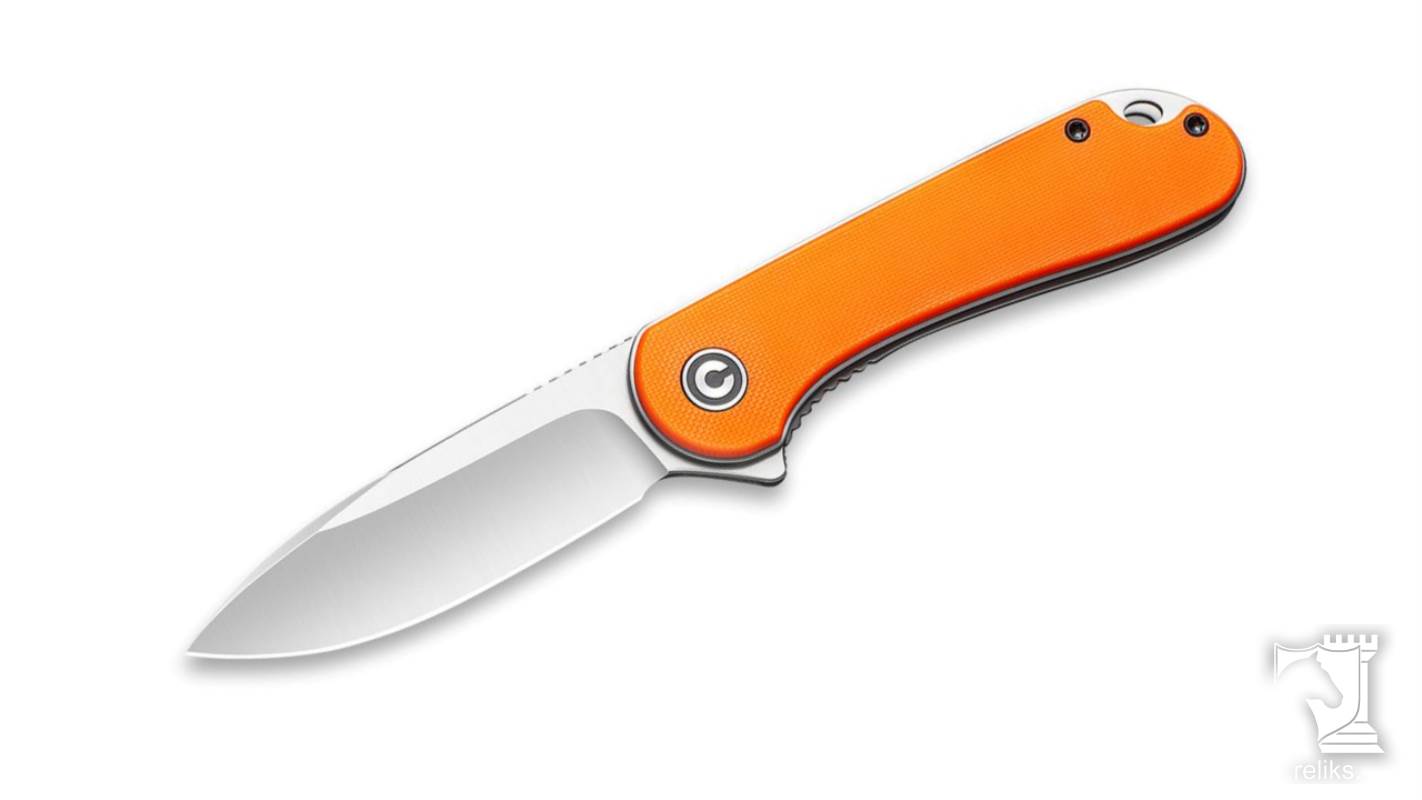 Elementum Flipper Knife Orange G10 Handle