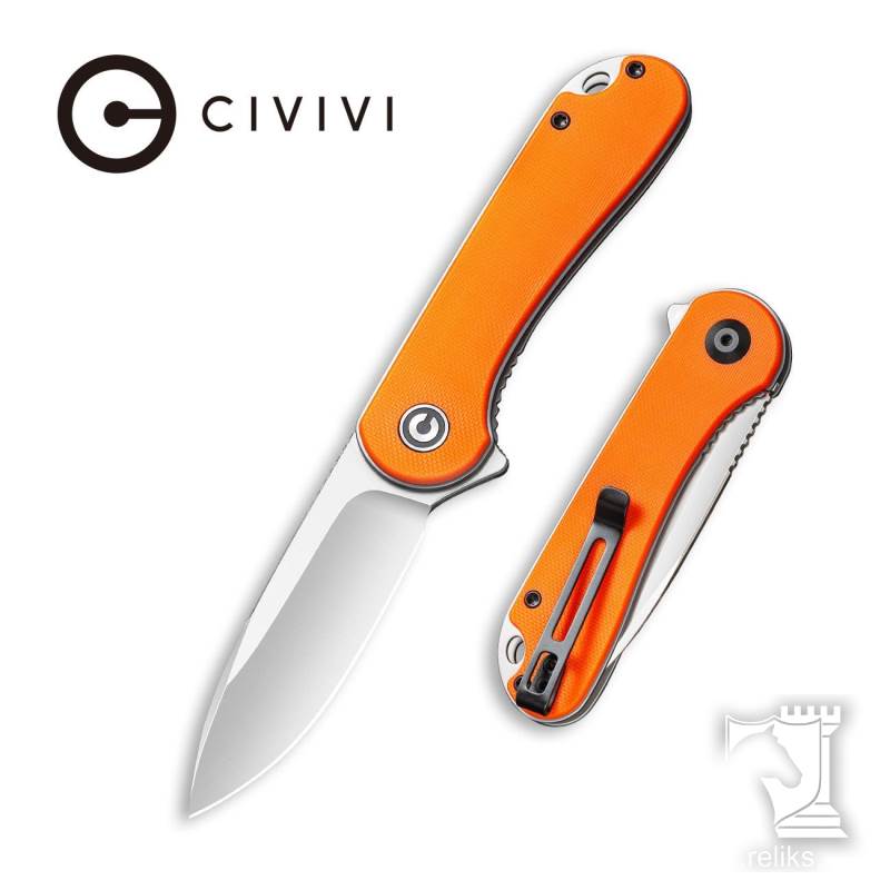 Elementum Flipper Knife Orange G10 Handle