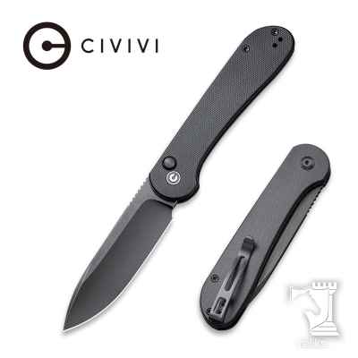 Button Lock Elementum Pocket Knife Black G10 Handle