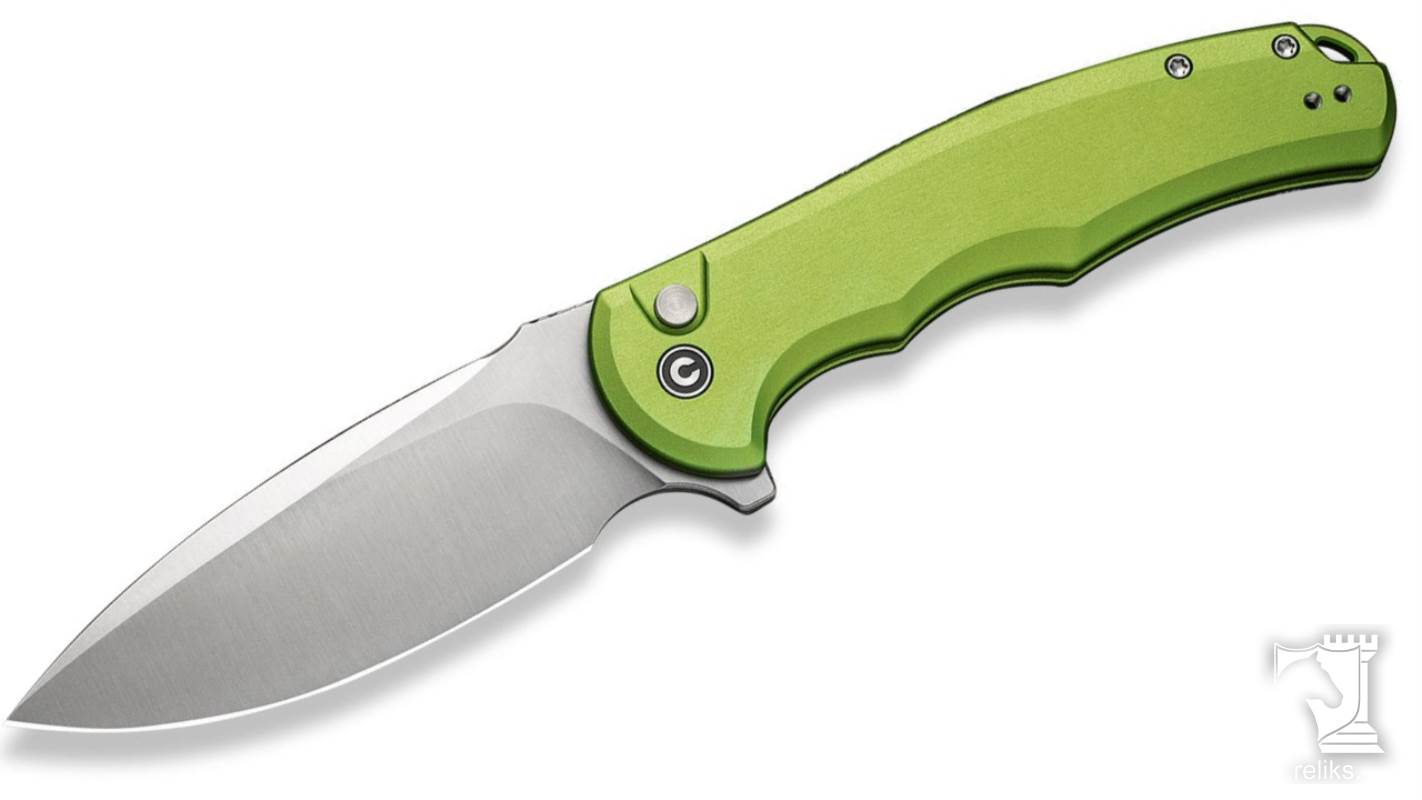 Button Lock Praxis Flipper Knife Lime Green Aluminum Handle