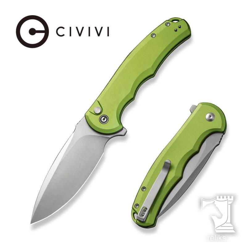 Button Lock Praxis Flipper Knife Lime Green Aluminum Handle