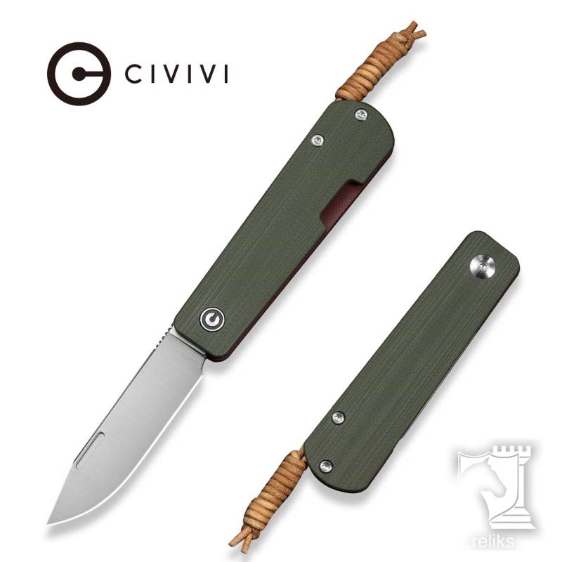 Slippy Sendy Slip Joint Knife Milled Green & Red G10 Handle