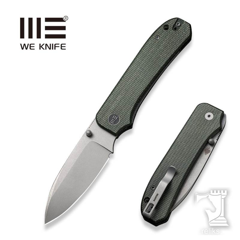 Big Banter Thumb Stud Knife Green Micarta Handle