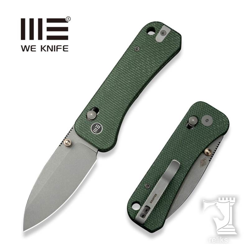 Banter 2 Thumb Stud & Crossbar Lock Knife Green Micarta Handle