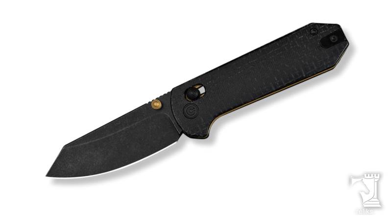 Yonder Thumb Stud & Crossbar Lock Knife Black Burlap Micarta Handle 