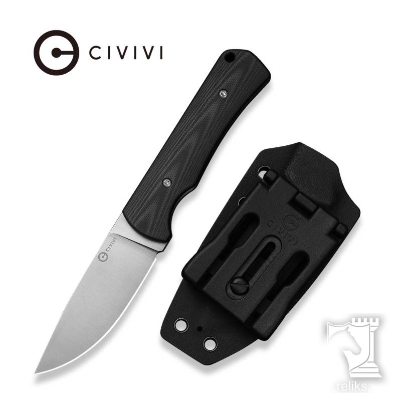 Jencks Fixed Blade Knife Black G10 Handle