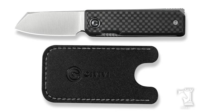 Kukei Front Flipper Knife Twill Carbon Fiber Overlay On Black G10 Handle