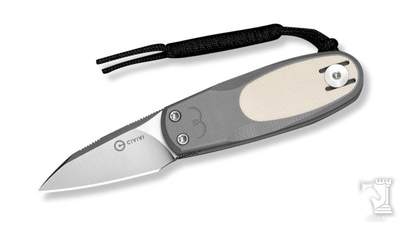 Purr Flipper & Slip Joint Knife Gray & Ivory G10 Handle