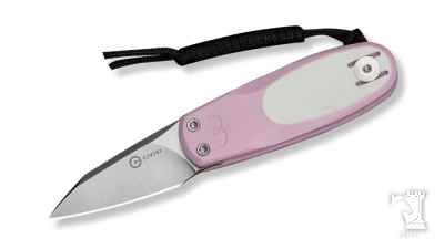 Purr Flipper & Slip Joint Knife Powder Pink & White G10 Handle