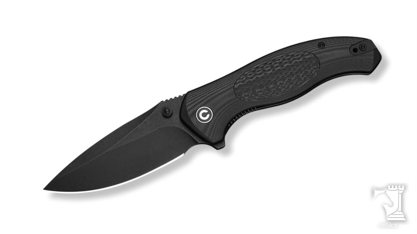 Vyrent Flipper & Thumb Stud Knife Black G10 Handle