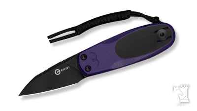 Purr Flipper & Slip Joint Knife Purple & Black G10 Handle