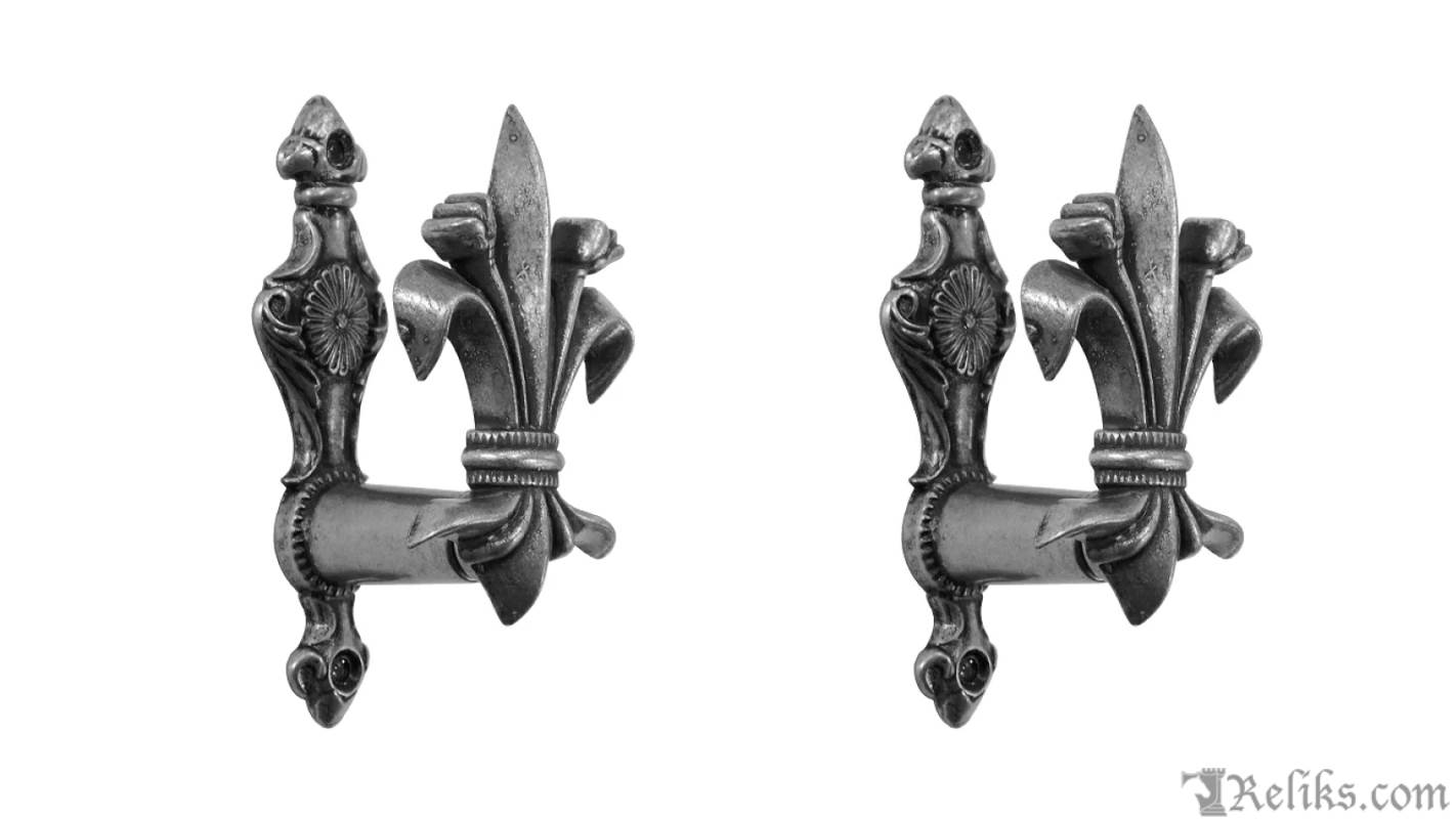 silver fleur de lis sword hangers