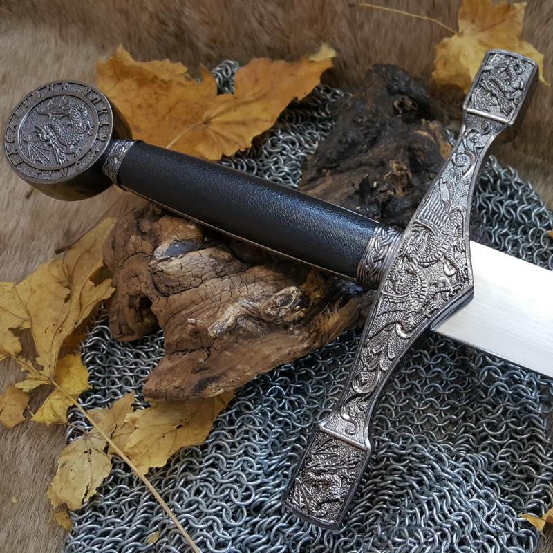 Excalibur Sword- Silver Version - Decorative European Swords at Reliks.com